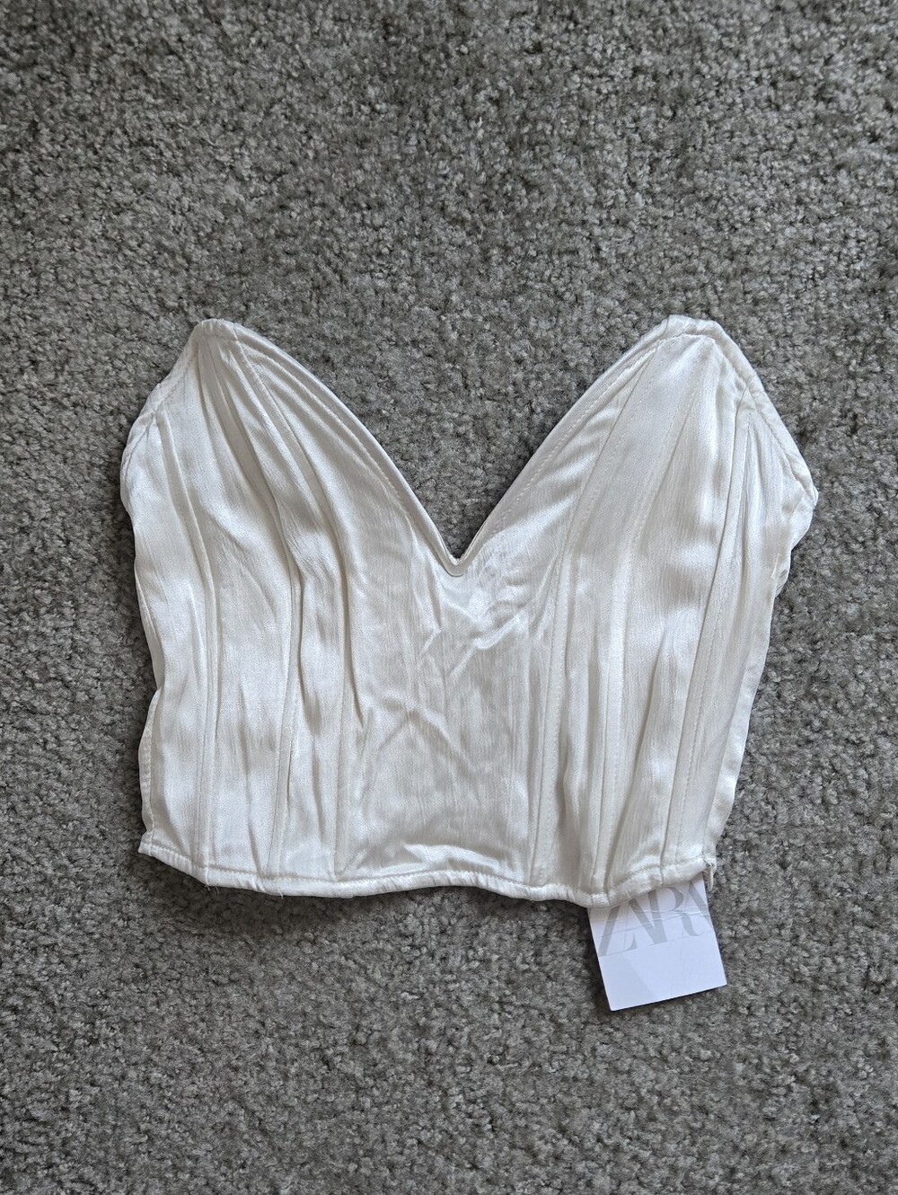 NWT Zara Satin Strapless Corset Top